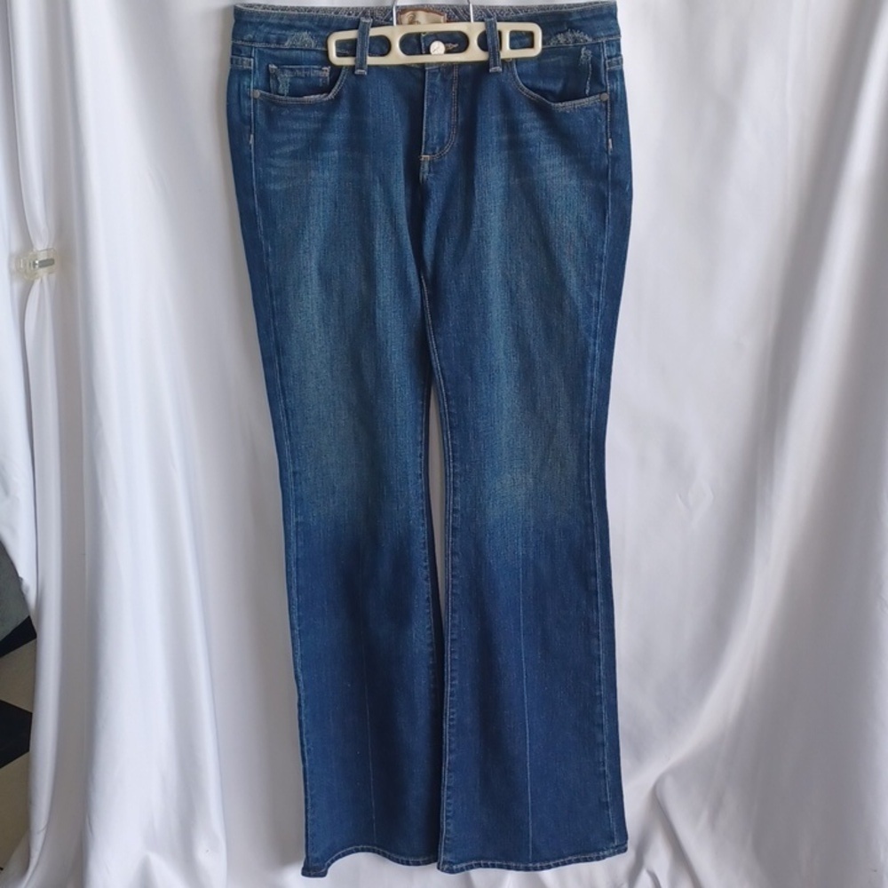 Paige Laurel Canyon 8" Low Rise Boot Cut Denim Jeans Size 30, 34" Inseam